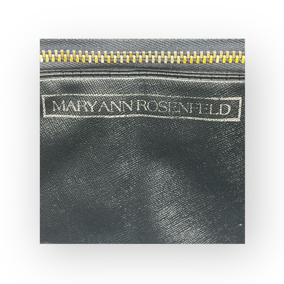 Vintage: Maryann Rosenfeld ✿ Hinged Convertible Clutch Bag Handbag ✿ Navy Woven - Picture 14 of 16